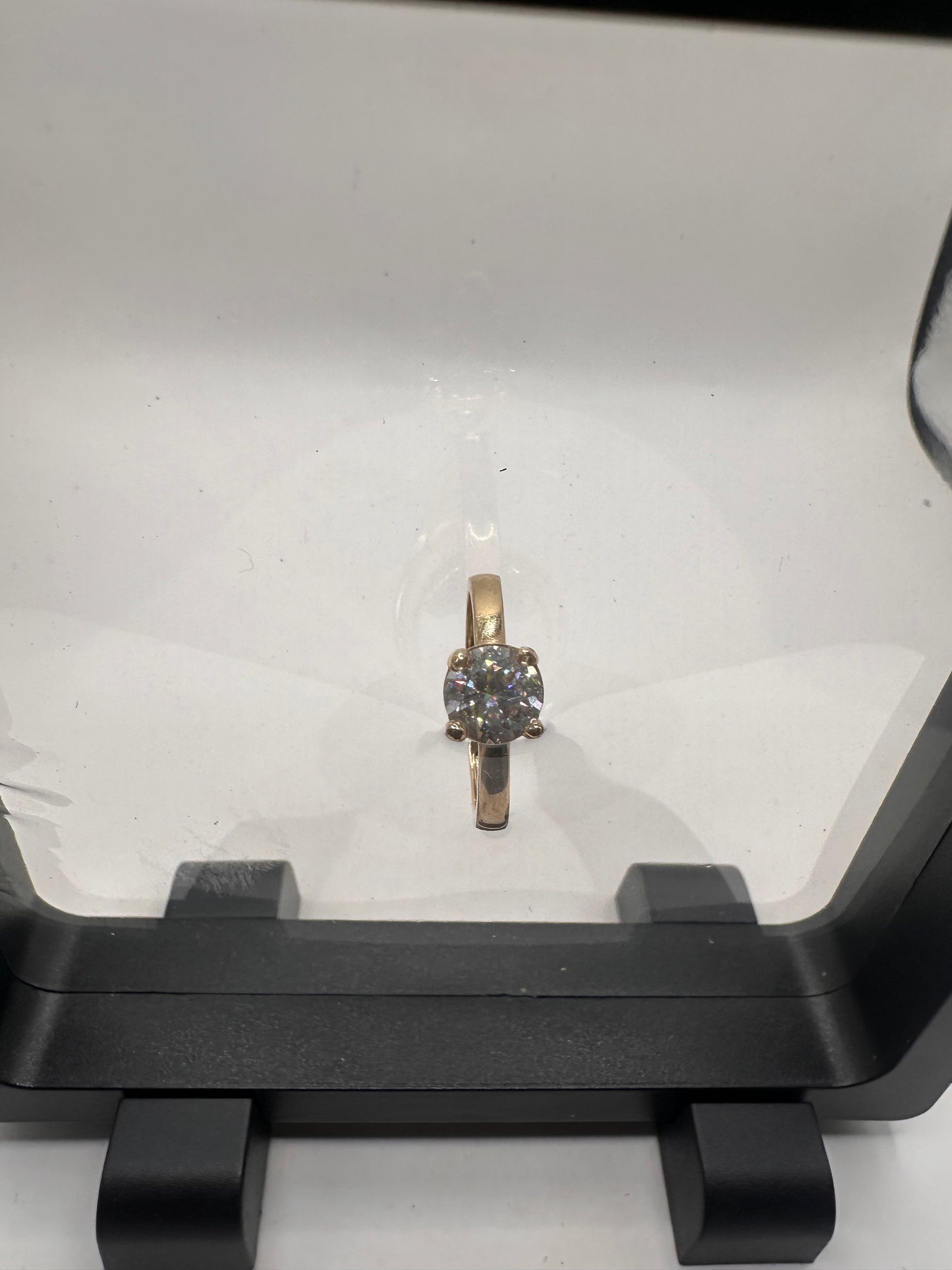 14k Solid Gold Ring with 6.5mm CZ