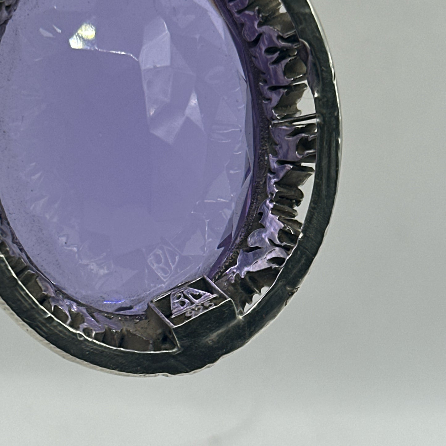 Very Large 115 Gram Purple Topaz Pendant .925 Solid Silver