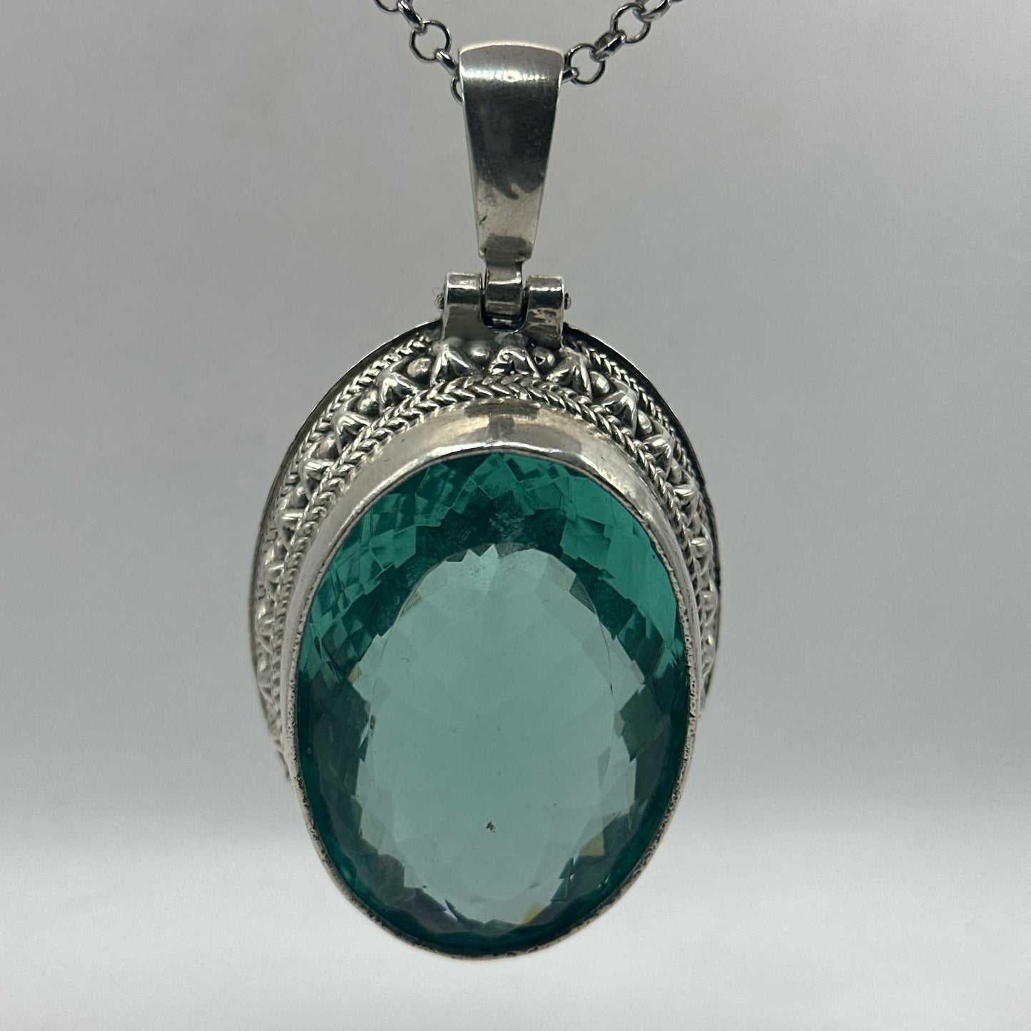 Very Large 115 Gram Topaz Pendant .925 Solid Silver