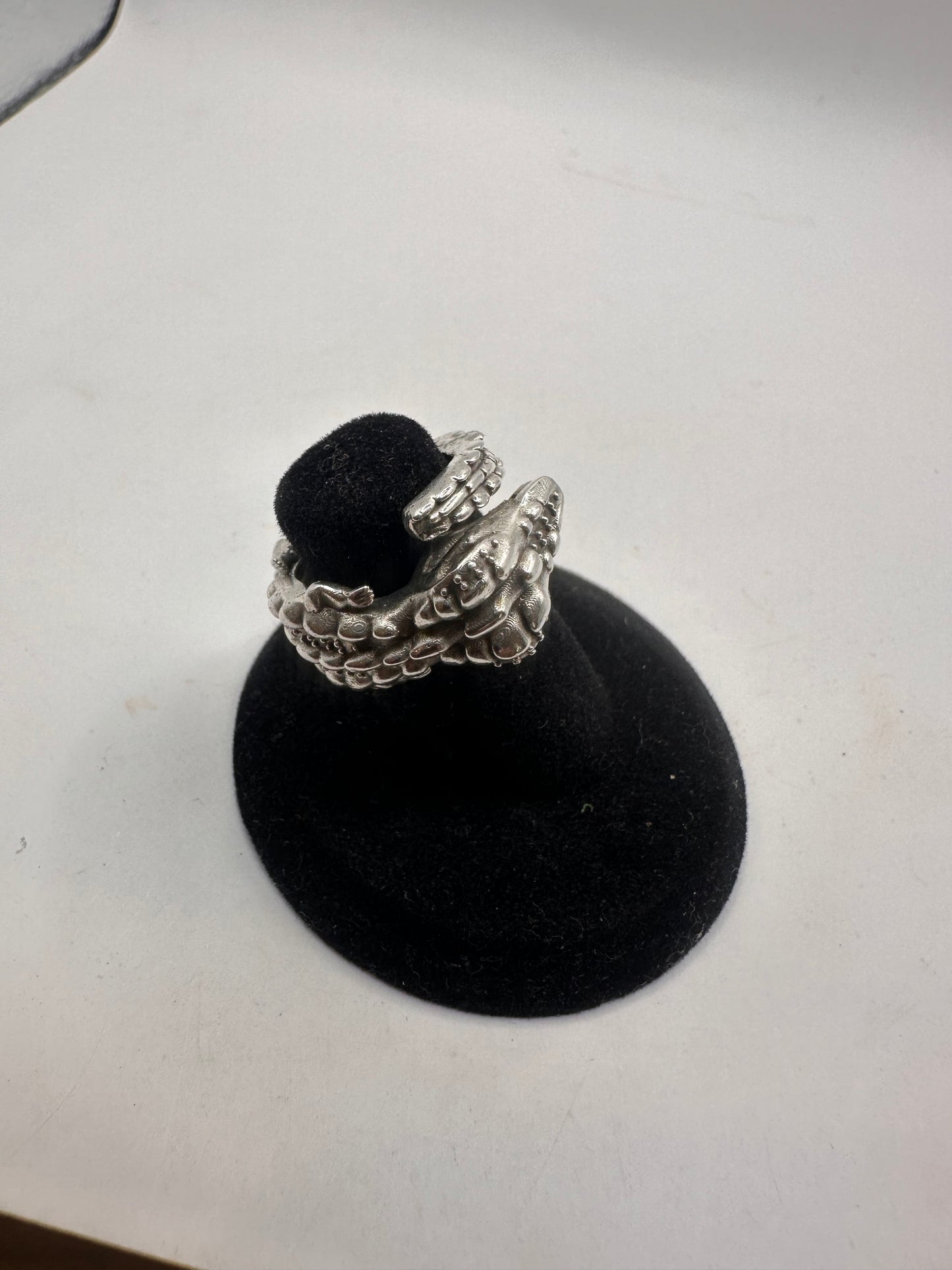 Adjustable Ring - Lonely Gator Ring (he’s clingy too) Solid Silver.