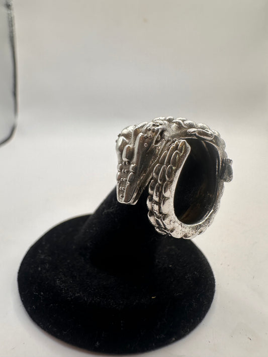 Adjustable Ring - Lonely Gator Ring (he’s clingy too) Solid Silver.
