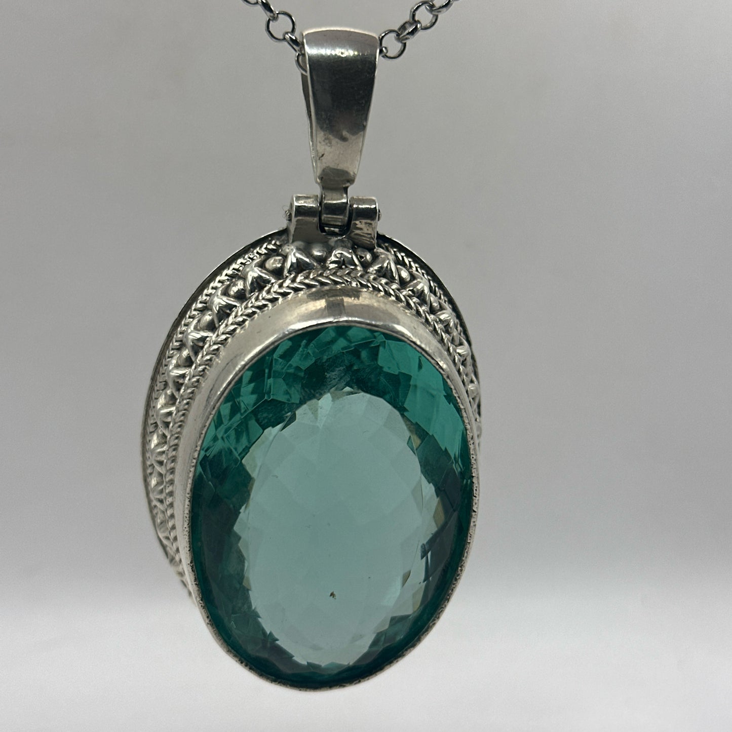 Very Large 115 Gram Topaz Pendant .925 Solid Silver