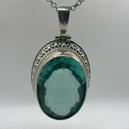 Very Large 115 Gram Topaz Pendant .925 Solid Silver