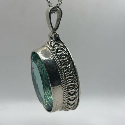 Very Large 115 Gram Topaz Pendant .925 Solid Silver